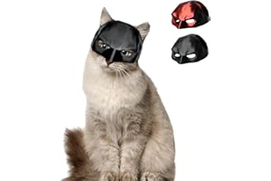 Aomig Masque Batman Déguisement Halloween et Noël pour Chat - Accessoire Chauve-Souris Noir