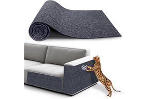 NATUYA Cat Scratcher Mat, 100x40cm Trimmable Cat Carpet Replacement for Cat Tree Shelves, Self-Adhesive Cat Couch Protector, Easy Use for Cat Wall Furniture and Scratcher Posts (Dark Gray, 40*100CM)
