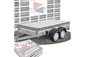 ‎PLANE 4 YOU Hochwertige Humbaur 309 x 156 cm Anhängerplane - wasserdichte Anhänger Plane nach Maß - Flachplane - Hochglanz Grau