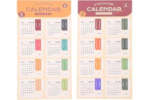 NUOBESTY Adesivi per Calendario Mensile 2026-2 Fogli di Etichette Adesive con Indice Divisori Colorati per Diari, Quaderni E Pianificazione Fai da Te, Colore Retrò