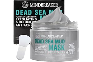 MINDBREAKER Maska błotna z Morza Martwego do twarzy i ciała, głębokie oczyszczanie porów, leczenie trądziku, przeciwstarzeniowa i przeciwzmarszczkowa, ekologiczna maska na twarz z naturalnego tlenku glinu dla