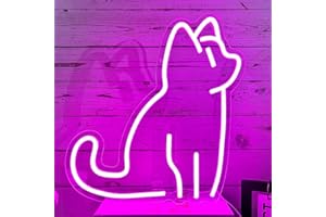 XJNOLGXIQU Cat LED signe Chat Neon Mural rose Dog Neon Led personnalisé, lumière néon Anime pour décoration murale, éclairage pour garçons et filles pour décoration murale de chambre à coucher