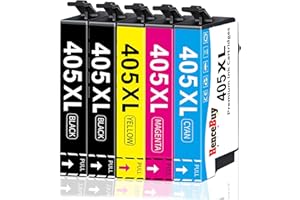 HenceBuy 405 XL wkłady atramentowe kompatybilne z Epson 405XL wielopak do WorkForce Pro WF-3820 WF-4820 WF-7310 WF-7830 WF-7840 WF-4830 WF4820 WF7310 WF7830 WF7840 WF48300 Drukarka, 5 szt