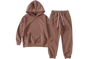 amropi Chándal Niños 2 Piezas Cálido Sudadera con Capucha y Pantalones Jogging Conjunto Ropa para 3-12 años
