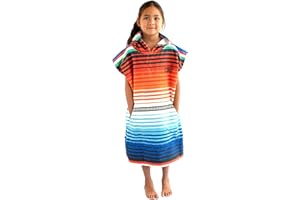 COR SURF Cor Infantil Poncho Toalla Robe luz y Oscuro Azul para Edades 3-10 (Sarape)