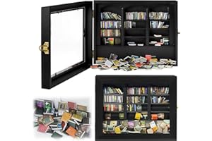 QINGNING Libreria per Alleviare L'Ansia, con 200 Libri Libreria in Miniatura Scaffale in Legno per Case di Bambola, Regalo per Appassionati di Libri e Miniature, Mini Libreria Ornamentale Decorativo (Nero)