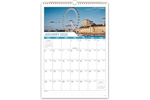 KAMAKING 2026 Calendar - Calendar 2026 from January - December 2026, Wall Calendar, 43.5 x 29.2 cm, Julian Dates, Holidays, Large blocks