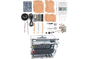 DAOCO Kit de Bricolage Radio FM numérique LED SCM Module Radio FM Kit de Pratique de Projet de Soudure 5W Haut-Parleur 87-108 réglage Pas à Pas pour l'apprentissage de l'enseignement, câble USB DC 5V,