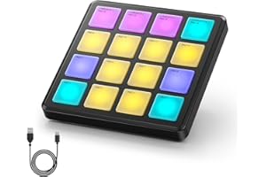 Donner MIDI Controller Pad Beat Maker Machine, Drum Machine Portatile con 16 Beat Pad, Ripetizione delle Note e Software di Produzione Musicale, Mini USB MIDI Controller con 40 Corsi, STARRYPAD MINI