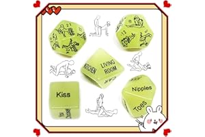 COXZD ̶𝙎̶𝙚̶̣𝙭̶ ̶𝙏̶σ̶𝙮̶𝙨̶ 5 Dadi Verdi Che Si Illuminano Al Buio, Regali Per Coppie, Uomini Donne, Amici, Giochi, San Valentino E Importanti Giochi Divertenti Per Le Vacanze, Feste