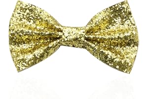 Jiamaohua Glitter Bow Tie, Pre-Tied Bow Tie for Men,Adjustable Bowtie Black Bow Ties for Boy, Sparkly Bowtie for Wedding Party Prom Formal Neck Bowtie for Adults and Children
