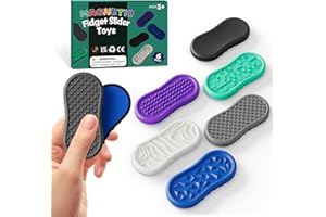 HOPIHY 6 Pack Silicone Magnetic Fidget Slider, Sensory Stress Reliever Magnetic Fidget Toys for Adults & ADHD Kids, Ideal Focus Aid and Mindful Play Gadget​ (Minimalist color)