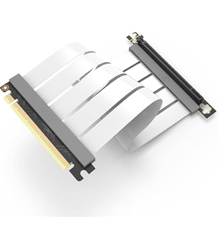 LINKUP - Ultra PCIe 4.0 X16 Riser Kabel [RTX4090 RX6950XT x570 B550 Z690 Getest] Afgeschermd Verticaal Gemonteerd Gaming PCI Express Gen4┃Linker Hoekcontactdoos (28cm) Gen 3.0 Compatibel┃Wit
