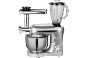 KITCHEN MOVE Robot patissier hachoir blender multifonction 1500W bol 5.5L VIPER PRO Gris acier