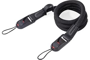 Yesaler Bandoulière en Corde Sangle D'appareil Photo à Dégagement Rapide 116cm Appareil Photo Courroie pour DSLR Sans Miroir Noir