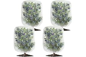 HAO ZHU 4Pack Fruit Tree Netting Bird Protection,（100 * 100cm） Insect Mesh Net with Drawstring, Plants Fine Mesh Cover Nets for Vegetables Fruit Strawberry Bush