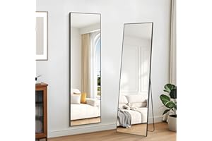 KOCUUY Specchi da Parete Rettangolare 40x150 cm, Specchio da Parete Decorativo Nero Con Cornice In Metallo, Grande Specchi da Appendere Per Soggiorno, Camera da Letto, Corridoio Specchio da Appendere