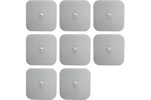 Baxcdyswe 8 Stück Electrode Pads, 50 x 50 mm Reusable Self-Adhesive Electrode Pads, Electrode Pads for Muscle Stimulation - with 3.5mm Button for TENS Devices and EMS Trainers
