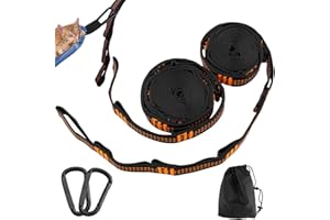 Foydream 2 Pezzi Corde per Amaca, 2.5 x 30 cm Cinghie per Amaca All'aperto con 2 Moschettoni Max 300 kg, Appeso Fissaggio Attacco per Altalena Kit, Amache e Altalene da Campeggio, Sedia Sospesa, Yoga