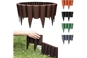 GARDENIX 2.5 m madera Cercado para Bancal Césped Jardín Palisade Valla marrón