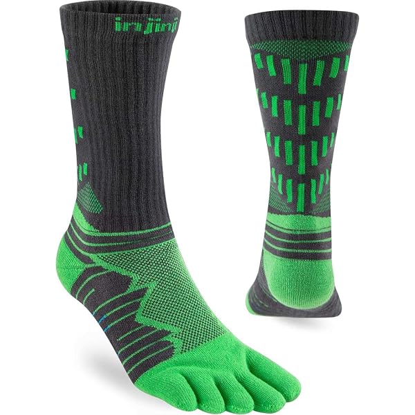 Calze Injinji Ultra Run Crew Con Dita Separate: Colore Desert Arancio/giallo, Taglia M. Imbottitura Totale E Traspirabilità Per La Corsa.