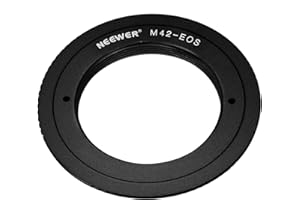 Neewer® Adapter do mocowania obiektywu ze stopu aluminium do obiektywu M42 do aparatu Canon EOS, takich jak 1d/1ds, Mark II, III, 5D, Rebel xt, xti, T2i i więcej - czarny