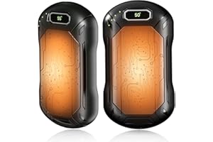 AIANDCC Hand Warmers Rechargeable, 2 Pack 3000mAh*2, Electric Hand Warmer Magnetic, 3 Levels Heat, Up to 9.5 hrs, Hand Warmers Reusable, Gifts for Chrismas Men Women, Outdoor Camping