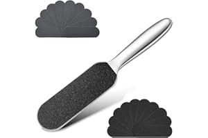 TSATHOGGUA Quita callos pies y 20 hojas de papel de lija, Aceros inoxidables lima pies durezas, Raspador pies durezas, Pedicura pies confortevole e delicata della pelle dura e dei calli