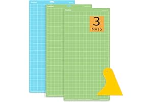 Lya Vinyl 3 Pack Variety Cutting Mats - 12x24 inch, 2 x StandardGrip, 1 x LightGrip for Cricut Explore Air Series