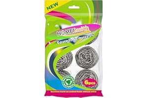 HOMESmith Stainless Steel Scourers – Pack of 6, (HS-130)