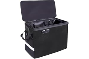 HODUFY Fireproof Comic Book Storage Box 16" X 7.7" X 11.4",Fireproof & Water-Resistant Comic Document Box with Zipper & Lock & Reflective Strip, Holds 150-170 Comics Heavy Duty Comic Book Bin Container