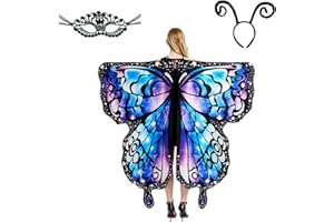 LYL. Ling Adult Butterfly Wings, Adults Fairy Wings, Butterfly Cape, Halloween Costumes for Women, 3PCS Butterfly Costume Wing Set