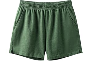 Amy Coulee Schlafhose Herren Kurz Baumwolle 4" Leichte Schlafshorts Kurze Pyjamahose Schlafanzughose mit Taschen