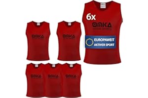 OMKA Leibchen Trainingsleibchen – Markierungshemd für Team Sport, Fussball, Training, Jogging, Hocky, Handball in Gelb, Rot, Grün, Orange, Blau für Herren, Kinder & Damen - ideal für Teams