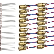 Produktbild von 20 Stück Rote Laserdiode 5V, 650nm, <5mW – Laserkopf Mit Kupfergehäuse, 75 Mm Draht, Für Füllstandsmessgeräte