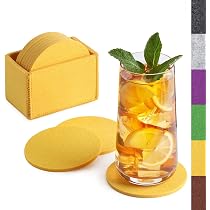 Sidorenko Sottobicchieri in feltro rotondo per vasi - Set di 6-15cm / 20 cm / 25cm - Sottobicchiere in vetro di design in grigio per bevande, tazze, vetro - Sottobicchiere da tavolo