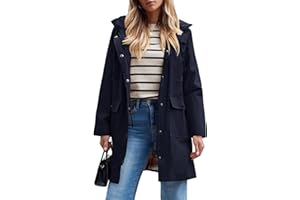 SaphiRose PONCHO Chaqueta de Lluvia Largo para Mujer Encapuchado Chubasquero Impermeable Al Aire Libre