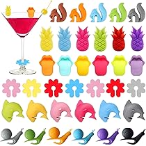 Set 36 Segnabicchieri In Silicone - 6 Stili Divertenti Per Feste, Matrimoni E Eventi - Foto 3