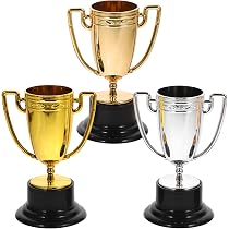 Lot De 20 Mini Trophées Dorés En Plastique - 5,8 X 4,6 X 8,8 Cm - Personnalisables - Récompenses Pour Enfants Et Adultes