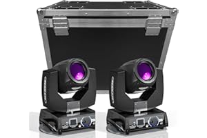 GDJRTTK Luz LED de Escenario con Cabeza Móvil con Caja DMX512 RGBW Luz de Fiesta con Efecto de Prisma 17 Patrones 14 Colores Luz de Discoteca 16 Canales para DJ, Bar Musical, Bodas, Espectáculo de Luces