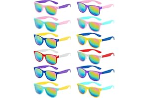 Joycabin Lot de 12 lunettes de soleil pour enfants pour garçons et filles, lunettes de fête avec protection UV400, couleur néon amusantes pour l'été, la plage, les accessoires de fête, la piscine, le