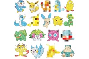 SIPHUS Diamond Painting Enfant, 18 Pièces DIY Peinture Diamant Autocollant, Peinture Diamant 5D, Stickers Diamond Painting, Autocollant Diamant Kits pour Garçon Fille