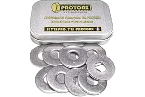 PROTORX Rondelles Metal Inox M10 : (Diam.int = 10,5mm x Diam.ext = 27mm) Boite 10pcs Large Plate Type "L" en Acier Inoxydable A2 | Carrossier Bricolage Réparation | Anti-Corrosion Usage Exterieur-Interieur