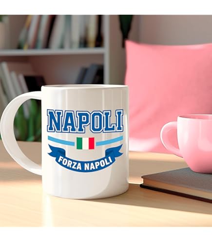 Tazza Napoli Campione D'Italia 2024/25 – Ceramica Con Scudetto Tricolore – Regalo Per Tifosi Azzurri