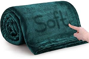 MOONLIGHT20015 Koc polarowy na sofę, 400 g/m², szmaragdowy koc, na sofę, łóżko, oddychający, przytulny, puszysty i ciepły, szmaragdowy, podwójny (150 x 200 cm)