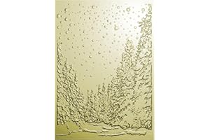 OTCRAFT 3D Embossing Folder for Card Making,Pine Trees in the Snow Clear Plastic Texture Fades Embossing Folder Template for Scrapbooking and Other Paper Craft Album Stamps DIY Decoration