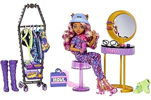 Monster High Coffret Studio De Mode De Clawdeen Wolf avec Poupée Clawdeen Wolf Et Plus De 20 Éléments De Jeu, Jouet Enfant, Dès 4 Ans, HKY70