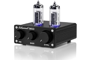 Nobsound Mini HiFi Tube Preamp: Klass A Stereo Ljudförstärkare med Bas & Diskantkontroll för Hemstereoförstärkare, Aktiv Högt