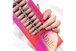 LADYING 300 pcs Eckig Nägel Zum Aufkleben Kurz,5 Farben Press on Nails Muster,Reusable Kunstnägel Fake Nails ohne Kleber,Glossy Viereckig Fingernägel Künstliche Nägel für Frauen