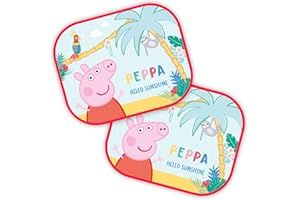 THEONOI 2 x car sun protection curtains, side window, sun visor, UV protection (Peppa)
